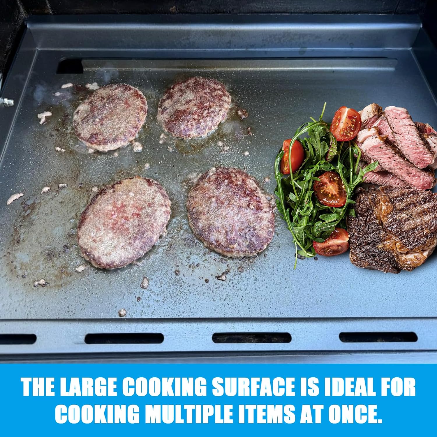 Full-Size Griddle Inserts for Weber Spirit 200 Series Gas Grills, Flat Top Griddle Replacement for Weber Spirit I & II E-210 S-210 E-220 S-220 Series, Carbon steel