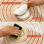 Silicone Baking Mat,28" x 20" Extra Thick Large Non Stick Sheet Mat with Measurement Non-slip Dough Rolling Mat,Reusable Food Grade Silicone Counter Mat for Making Cookies,Macarons,Bread and Pastry