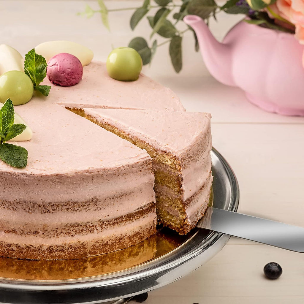 Stainless Steel Icing Spatulas Angled Cake Spatulas with 3 Cake Smoother Scrapers- Professional Frosting Offset Spatula Set with 6, 8, 10 inch Blades for Cake Decorating