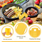 Patelai 4 Pcs Silicone Assist Hot Pan Handle Holder Pot Handle Covers for Cast Iron Skillets Holder Sleeve Nonslip Heat Resistant Pan Cover for Enameled Griddles Casserole Frying Cookware(Yellow)