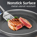 COOKER KING Non-toxic Frying Pans Set of 3 (8+10+12 Inch), Tri Ply Stainless Steel Pans, Induction Pan Set, Chef's Pan, Skillets Dishwasher & Oven Safe, Stay-Cool Handles, Compatible with All Cooktops