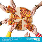 BIRDROCK HOME Pizza Stone for Oven and Grill | 16" Cordierite Baking Stone for Cooking, Bread, Pie, BBQ | Indoor - Outdoor | Grill, Smoker, Toaster Use | Ceramic Sheet for Crispy Crust (Round)