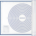Silicone Pastry Mat Extra Thick Large Non Stick Baking Supplies Kitchen Counter Cooking Rolling Dough Sheet Pie Crust Sourdough Bread Oven Liner with Measurement (XXL-24''(W)*32''(L), 2#Blue)