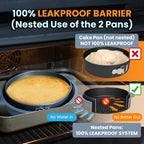 Spring Form Pans for Cheesecake, 6/8/10 Inch NONSTICK Springform Pan Set - Cheesecake Pan Set with LEAKPROOF SILICONE PROTECTOR - Cheese Cake Pans for Baking in WATER BATH - NO FOIL WRAP