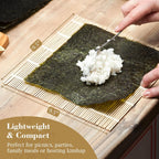Fusion Select 1 Pk Bamboo Sushi Mat - Sushi Roller Mat for Making, Shaping & Molding Sushi Roll & Kimbap - Food-Safe Sushi Making Supplies, Tools & Accessories - Made of Natural Bamboo - 9.5x9.5