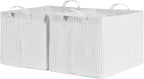 StorageWorks Storage Bins, Fabric Storage Bins for Shelves, Large Storage Baskets with Metal Frame, Closet Baskets and Bins with Handles, Khaki and Beige Stripes, 2-Pack
