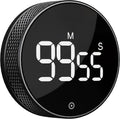 BlueSnail Kitchen Timer with LED Digital Display Smart Efficana for Home Classroom Gym Office, Volume and Brightness Adjustable Productivity Timer (All Black)