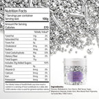 Dazzjoy Edible Silver Pearl Heart Rods Sprinkles, 130g/4.58oz, Mix Size, Silver Pearl Sprinkles for cupcake decorating, Cupcake Toppers Cake Decorations