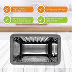 Spring Chef Professional Gray 10" Stainless Steel Parmesan Cheese Grater with Handle, 4 Sided Handheld Box Grater, Kitchen Carrot Shredder for Potato, Cheese, Ginger, Vegetables, Hashbrown