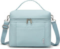 NOL Natural Organic Lifestyle Insulated Lunch Bags for Women Cooler Bag Lightweight Nylon Waterproof Lunch Box For Work (Light blue, Medium(normal))