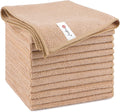 Orighty Microfiber Cleaning Cloth, 12 Pack Highly Absorbent Cleaning Supplies, Lint Free Cloths for Multiple-use, Powerful Dust Removal Clean Rags for House, Kitchen, Car Care(12x12 inch) Brown