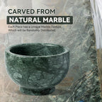 Koville Indian Natural Marble Mortar and Pestle Set, Grinder Bowl for Guacamole, Salsa, Pill Crusher, Spice, Herb, Garlic, Nut, Heavy Duty Grinder for Kitchen