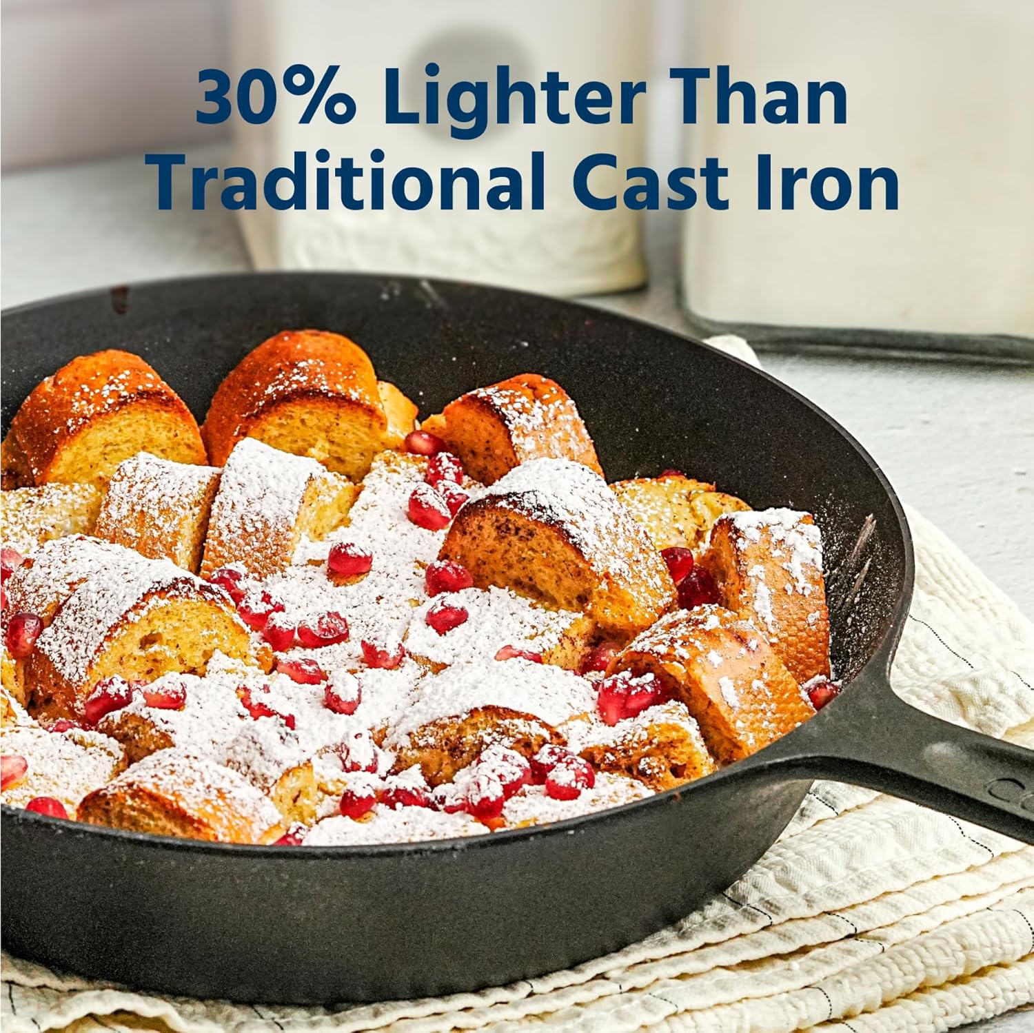 COOKLIFE 10 Inch Lightweight Pre-Seasoned Cast Iron Skillets with Handle Cover - Smooth Polished Surface, Easy to Clean Cast Iron Pan Use in the Oven, on the Stove or Grill, Over a Campfire