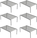 iPEGTOP Set of 6 Large (15.7 x 9.4 Inch) Kitchen Cupboard Organiser, Freezer Cabinet Storage Metal Shelf Wire Rack, Rustproof Steel Shelves for Fridge Pantries Countertops Utensils, Black