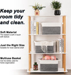 OIAHOMY 3 Pack Storage Basket for Organizing, 13''X9.85''X8.7'' Woven Storage Bins with Handles, toy organizers,Stylish Room Decor, Black variegated
