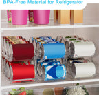 Can Organizer For Pantry, Adjustable Height And Width Canned Goods Organizer, Roller Soup Can Organizer Holds Up to 36 Cans for Kitchen Cabinet or Refrigerator(CLear 3 Tier)