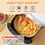 Vailnd Disposable Air Fryer Paper Liners, 9 Inch Max Xl Large Cooker Airfryer Parchment Paper Liners, 100Pcs Oil Proof Round Basket Bowl Liner Baking Paper for 8-12 QT Air Fryer Microwave
