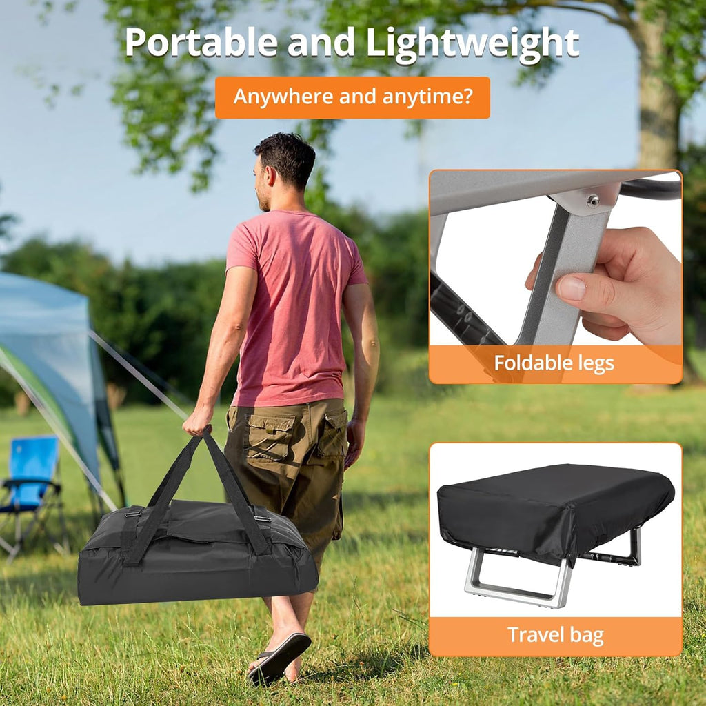 12" Portable Propane Pizza Oven - Heats to 950°F in 15 Mins, Cooks in 60 Secs - With Pizza Stone for Backyard, Camping & Outdoor Kitchen