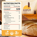 Sunrise Flour Mill Heritage Organic Bread Flour Blend - 2.0 lbs | Organic Unbleached Bread Flour Easy to Digest with Less Bloating | High Protein for Superior Baking | Smooth, Nutty Flavor