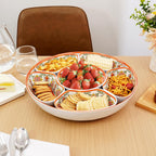 TP Taco Bar Serving Set, Melamine Serving Platter with Lazy Susan, Serving Tray and Bowls, Taco Tuesday Kit Snack Holder for Party and Fiesta, Talavera Bloom