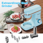 Vospeed 9 IN 1 Stand Mixer, 850W Tilt-Head Multifunctional Electric Mixer with 8 QT Stainless Steel Bowl, 1.5L Glass Jar, Meat Grinder, Hook, Whisk, Beater Dishwasher Safe (Blue)
