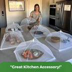 Simply Genius Food Tents for Outdoor Serving - 2-Pack Extra Large 39 in x 24 in, White - Mesh Cover & Foldable Nets for Outdoor Entertaining & Party Supplies, Picnic & Backyard Essentials