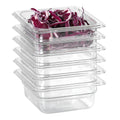 1/6 Clear Food Pans 6 pack 2.5 Inch Deep Pan Stackable Polycarbonate Food Pan for Commercial Kitchen Restaurant Use BPA free