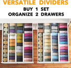 SpaceAid Bamboo Dresser Drawer Dividers 6 Pack, 4.65“ High Adjustable 17“-22” Drawer Organizers, Expandable Organization for Clothing, Clothes, Dressers, White