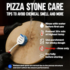 KitchenStar 16-inch Pizza Stone for Oven and BBQ Grill with Handles, Round, 5/8" Thick - Natural Cordierite, 1800 °F Resistant, Baking Stone Set with Stainless Steel Rack & Plastic Scraper Tool