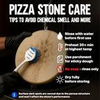 KitchenStar 14-inch Pizza Stone for Oven and BBQ Grill with Handles, Round, 5/8" Thick - Natural Cordierite, 1800 °F Resistant, Baking Stone Set with Stainless Steel Rack & Plastic Scraper Tool