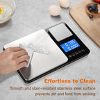 0.001oz/33lbs Dual Platform Food Kitchen Scales Digital Weight Grams and Ounces, Two Precisions Kitchen Scale for Sourdough Bread, Baking and Cooking with 7 Units Tare, Accumulation Functions