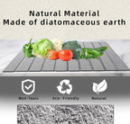 Stone Drying Mat for Kitchen Counter, Collapsible Dish Drying Mat, Fast Drying Diatomaceous Earth Dish Drying Mats, Water Absorbent Diatomite Kitchen Mat (grey, medium)