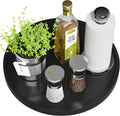 Lazy Susan for Table, 12 Inch Non-Skid Bamboo Turntable Organizer for Salt Pepper Spices and Olive Oil Next to Stove, Wooden Rotating Tray for Kitchen Countertop Organizer Black