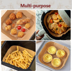 9 Inch Air Fryer Liners, 200 Pack Parchment Paper Sheets for Ninja Air Fryer, Non-Stick, Disposable, Unbleached, Heat Resistant, Fits 5-8 QT Air Fryers, Oil-Free & Healthy Cooking