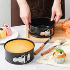 4 Pcs 6 Inch Non Stick Springform Pan with Removable Bottom Carbon Steel Cheesecake Pan Round Springform Cake Mold with Stainless Steel Spring Buckles for Baking Kitchens Restaurant