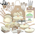 Nutrichef 54-Piece Marble Non-Stick Cookware and Bakeware Set, Professional Home Kitchen Collection with Multi-Sized Pots, Pans, and Heat-Resistant Tools