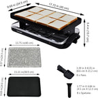 TAMARIT Raclette Table Grill Portable 3 in 1 Korean Barbecue BBQ Grill Electric Indoor Grill with Non-Stick Reversible Grilling Plate & Cooking Stone for Steak 1400W Raclette Grill for 8 Person, Black