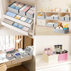 Drawer Organizer Clothes - 18 Pack Dresser Organizer for Nursery, Foldable Sock Underwear Organizer, Baby Drawer Organizer, Small Fabric Storage Bins for Dresser Drawer, Grey