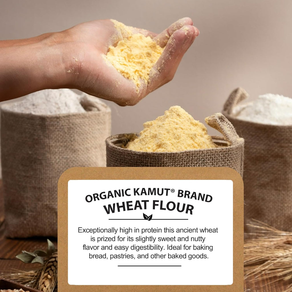Be Still Farms Kamut Flour Organic Bulk - Bread Flour for Baking (4.8 lb) Khorasan - Organic Whole Wheat Flour Unbleached - High in Fiber | USA Grown | USDA Certified | Vegan | Non-GMO