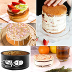 Springform Pan Set, 4-Inch Mini Cake Pan 4 Pack with 50 Pcs Parchment Paper Liners, Nonstick Leakproof for Mini Cheesecakes, Pizzas and Quiches