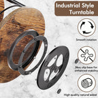 2 Pack 2 Tier Lazy Susan Organizer Wooden Rotating Spice Rack Spice Rack for Countertop 2 Tier Spice Turntable Organizer for Kitchen Countertop and Cabinet Compact and Versatile, Rustic Brown
