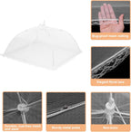 uxcell 3 Pcs Large and Tall Food Covers 13" Mesh Food Covers for Outdoors Collapsible Food Protector Covers Tent for Parties Outdoor Picnics BBQs, White