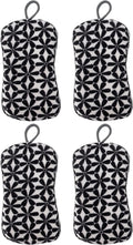MÜkitchen Premuim Sponge for Dishes and Household Cleaning | Microfiber Print and Non-Scratch Scrub Pad | Set of 4 | (Our Nest)