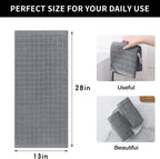 Homaxy 100% Cotton Terry Kitchen Towels(Grey, 13 x 28 inches), Checkered Designed, Soft and Super Absorbent Dish Towels, 4 Pack