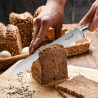 Kuisine Premium Sharp Knife Set,High Carbon Stainless Steel Ergonomic Handle,Knife Block Set with Built-in Sharpener(15PCS,Ivory)