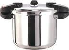 Buffalo Pressure Cooker 8 Qt Stainless Steel - Small Canning Pot with Lid for Home, Commercial Use - Easy to Clean Stove Top Pressure Canner, Can Cooker - SG Certificate QCP408