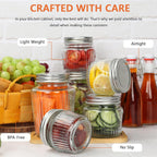 Cehomi Small Glass Mason Jars with Lids - 4 oz Vintage Canning Jars, Pickling Jars for Jelly, Jam, Honey, Pickles, Spice, Essential Preserver for Home Storage and Gifting 8 Pack
