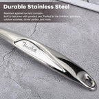 Kitchen Utensils, Contains Soup ladle, Spaghetti Claw, Wok Turner Shovel, Slotted Turner, Premium Stainless Steel, No rust, Dishwasher Safe (Slotted Spatula)