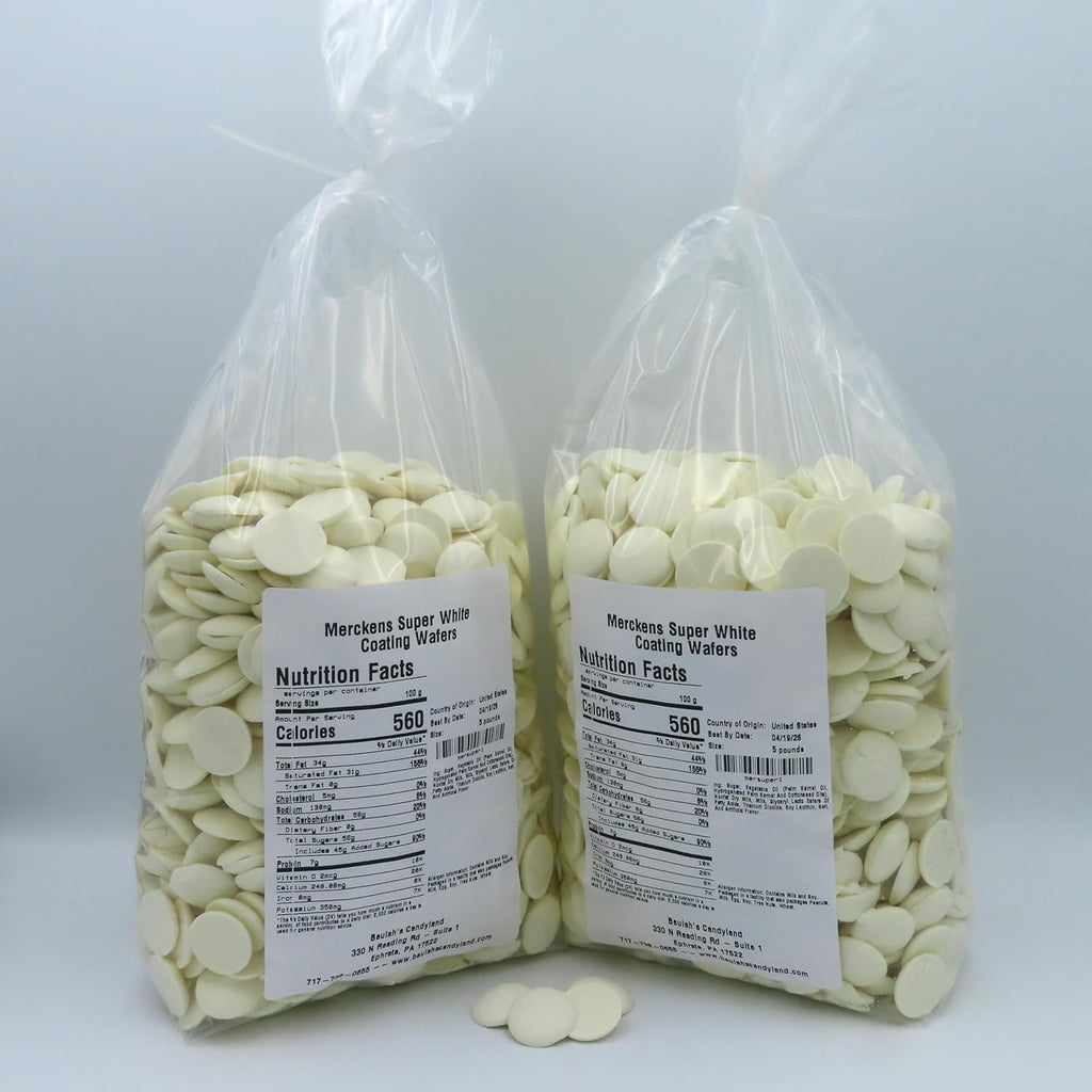 MERCKENS Coating Wafers, Melting Chocolate, Super White, 10 Pounds
