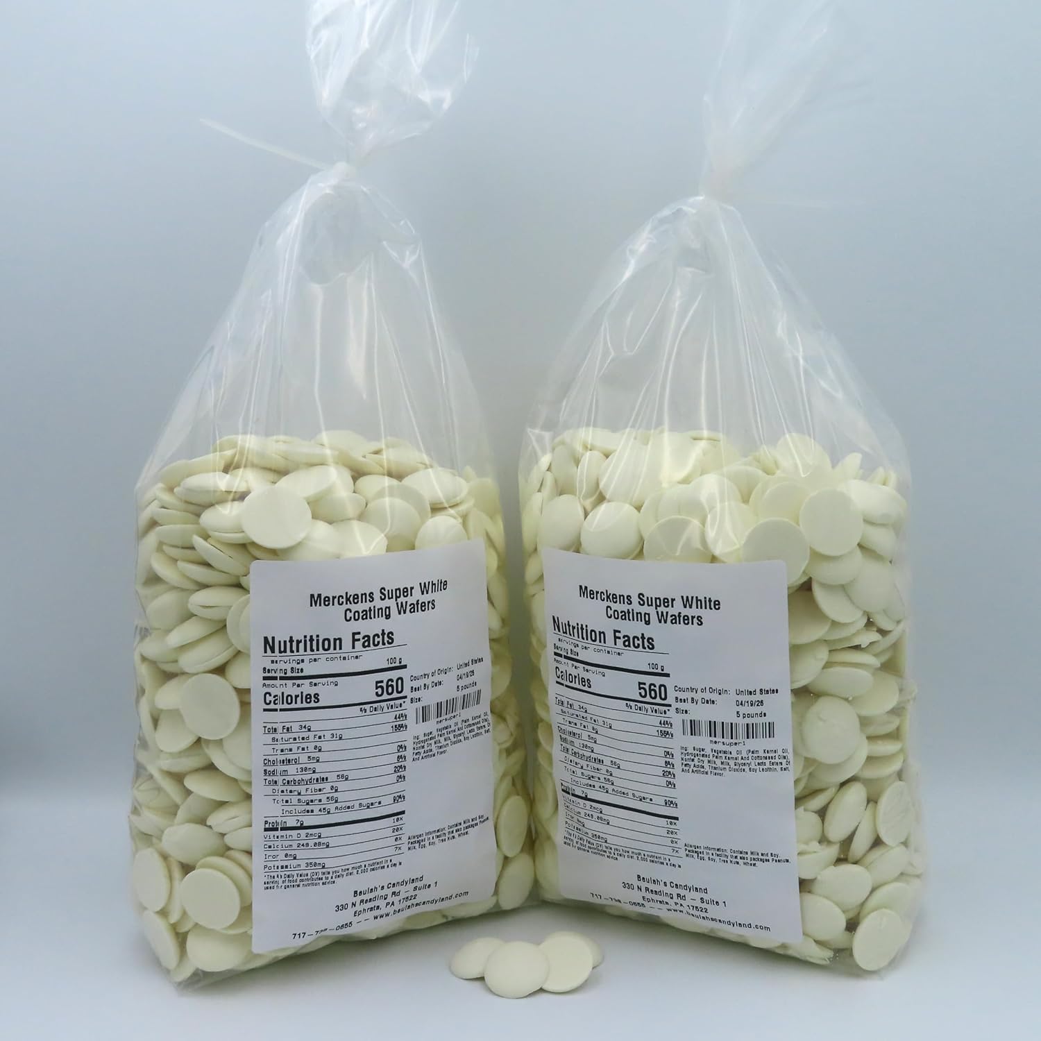 MERCKENS Coating Wafers, Melting Chocolate, Super White, 10 Pounds
